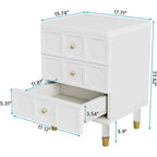 Table de chevet blanche et dorée à 3 tiroirs, simple, table d'appoint pour chambre et salon