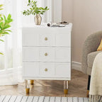 Table de chevet blanche et dorée à 3 tiroirs, simple, table d'appoint pour chambre et salon
