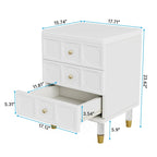 Table de chevet blanche et dorée à 3 tiroirs, simple, table d'appoint pour chambre et salon