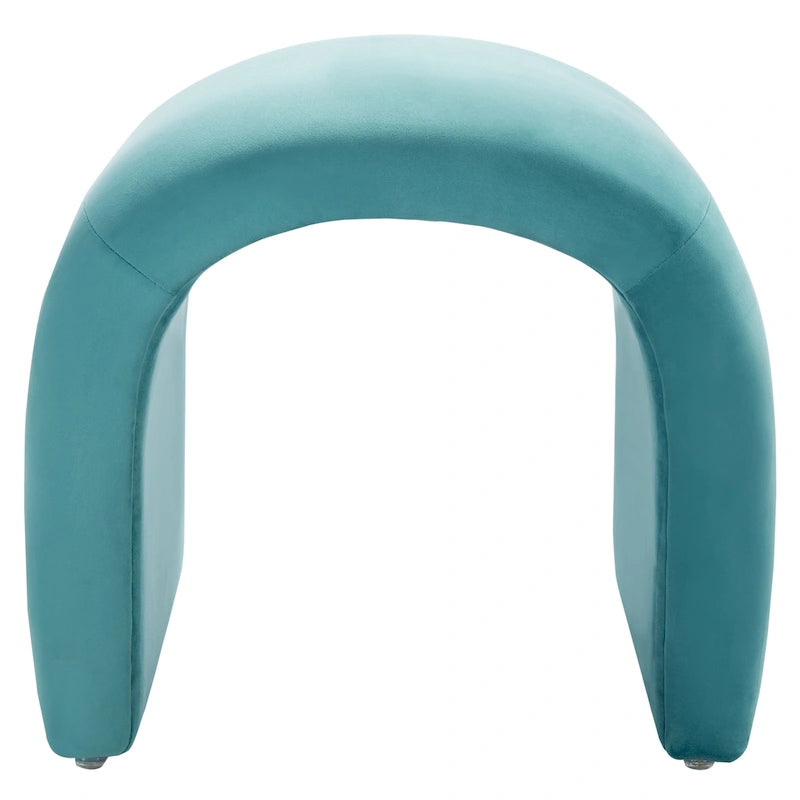Ottoman en velours courbé Waterfall – Une place, disponible en 10 coloris