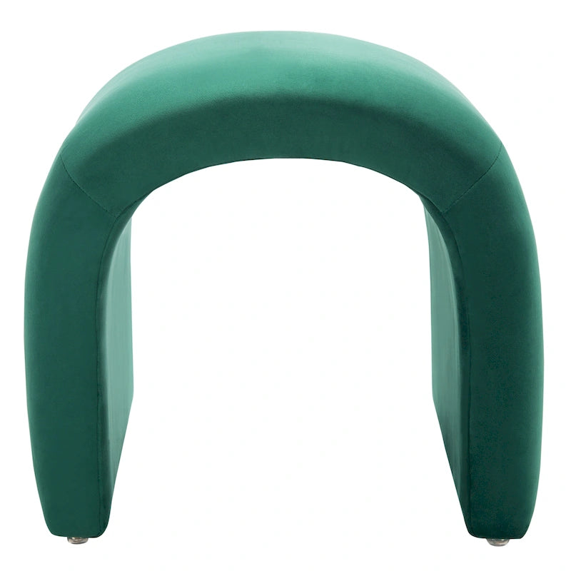 Ottoman en velours courbé Waterfall – Une place, disponible en 10 coloris
