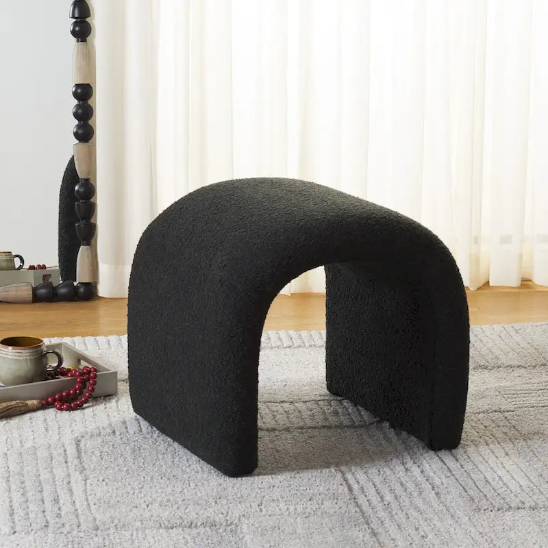 Ottoman en velours courbé Waterfall – Une place, disponible en 10 coloris