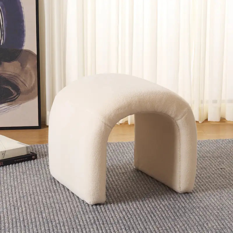 Ottoman en velours courbé Waterfall – Une place, disponible en 10 coloris