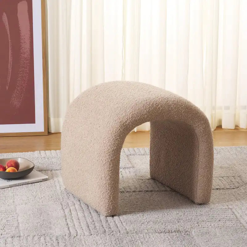 Ottoman en velours courbé Waterfall – Une place, disponible en 10 coloris