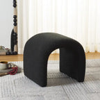 Ottoman en velours courbé Waterfall – Une place, disponible en 10 coloris