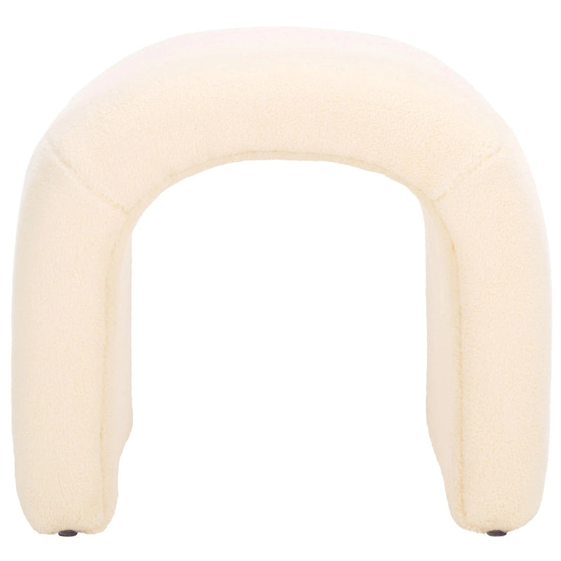 Ottoman en velours courbé Waterfall – Une place, disponible en 10 coloris