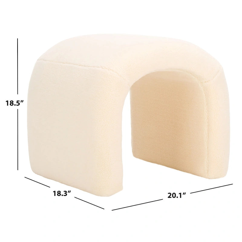 Ottoman en velours courbé Waterfall – Une place, disponible en 10 coloris