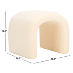 Ottoman en velours courbé Waterfall – Une place, disponible en 10 coloris