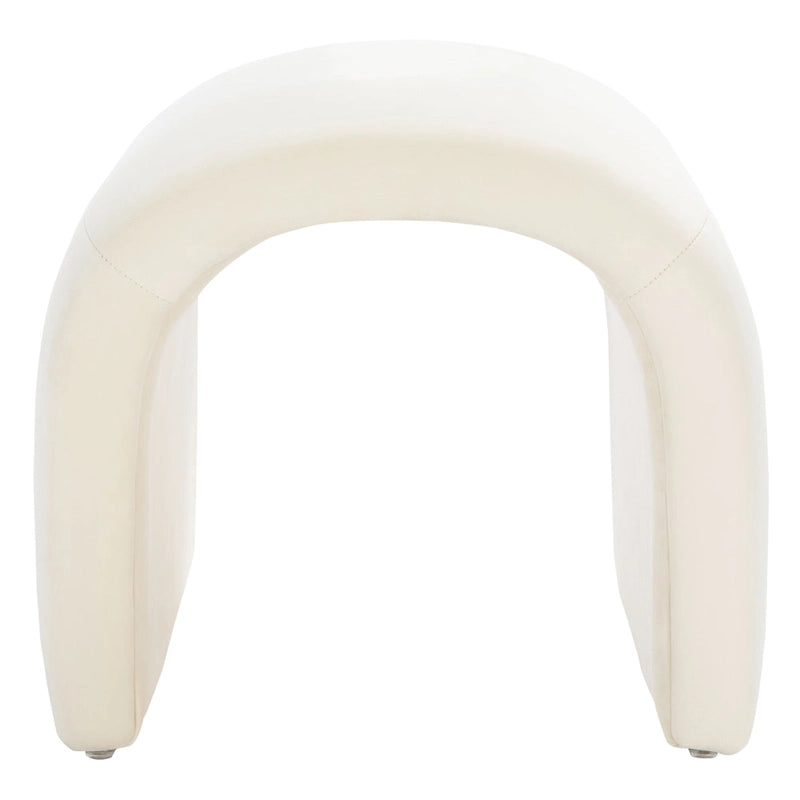 Ottoman en velours courbé Waterfall – Une place, disponible en 10 coloris