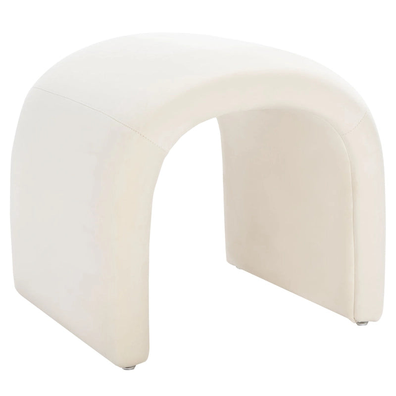 Ottoman en velours courbé Waterfall – Une place, disponible en 10 coloris