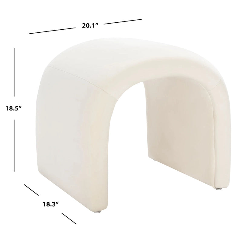 Ottoman en velours courbé Waterfall – Une place, disponible en 10 coloris