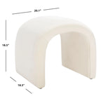 Ottoman en velours courbé Waterfall – Une place, disponible en 10 coloris