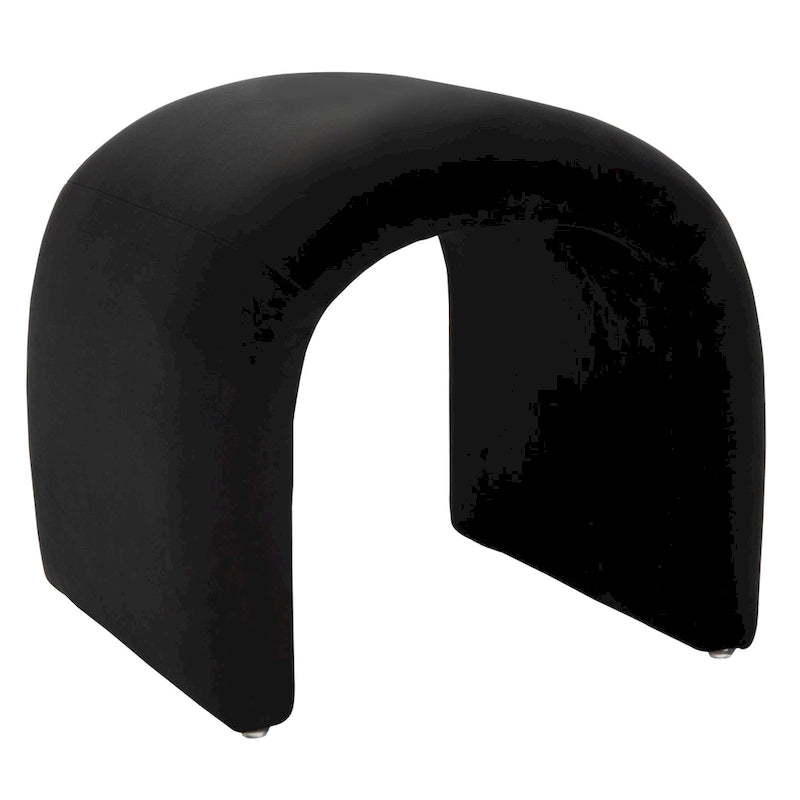 Ottoman en velours courbé Waterfall – Une place, disponible en 10 coloris