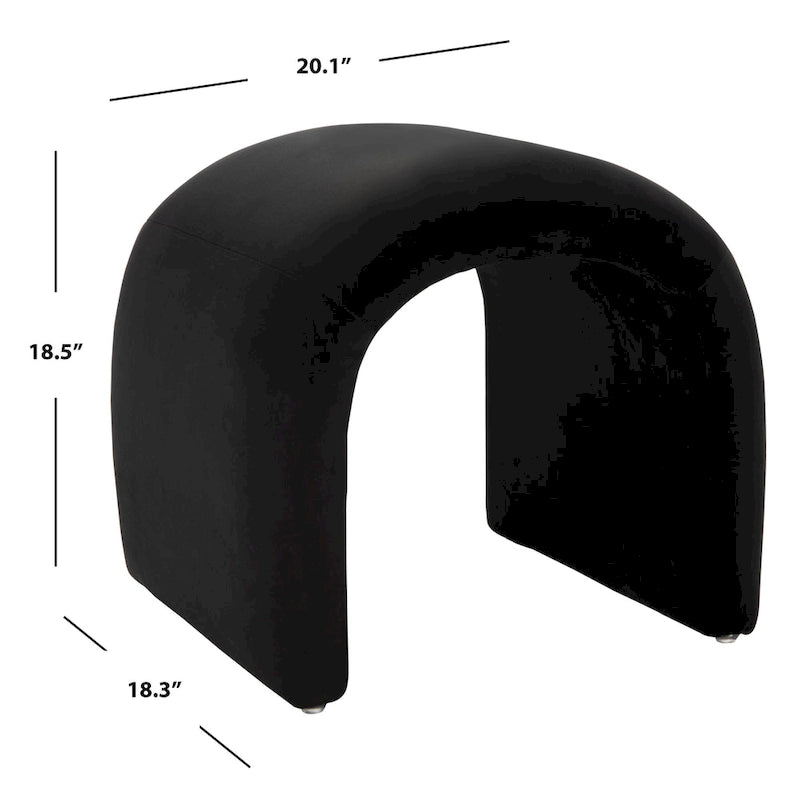 Ottoman en velours courbé Waterfall – Une place, disponible en 10 coloris