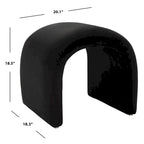 Ottoman en velours courbé Waterfall – Une place, disponible en 10 coloris