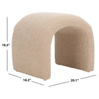 Ottoman en velours courbé Waterfall – Une place, disponible en 10 coloris