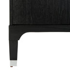 Table de chevet à 3 tiroirs en placage de bois de chêne / noir, 1 personne