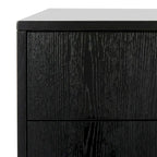 Table de chevet à 3 tiroirs en placage de bois de chêne / noir, 1 personne