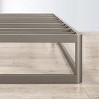 Cadre de lit plateforme en métal gris, profil bas, simple/double/queen/king