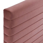 Tête de lit en velours capitonné - Grand lit/Très grand lit, 1-2 personnes | Bleu nuit / Rose / Vieux rose / Gris / Blanc / Ivoire
