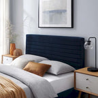Tête de lit en velours capitonné - Grand lit/Très grand lit, 1-2 personnes | Bleu nuit / Rose / Vieux rose / Gris / Blanc / Ivoire
