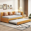 Lit de repos capitonné simple avec lit gigogne – Jaune / Gris / Beige / Rose, Semi-fermé, 2 couchages