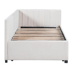 Lit de repos capitonné simple avec lit gigogne – Jaune / Gris / Beige / Rose, Semi-fermé, 2 couchages