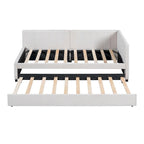 Lit de repos capitonné simple avec lit gigogne – Jaune / Gris / Beige / Rose, Semi-fermé, 2 couchages