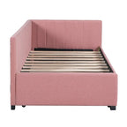 Lit de repos capitonné simple avec lit gigogne – Jaune / Gris / Beige / Rose, Semi-fermé, 2 couchages