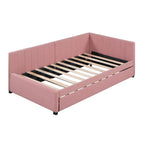 Lit de repos capitonné simple avec lit gigogne – Jaune / Gris / Beige / Rose, Semi-fermé, 2 couchages