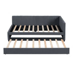 Lit de repos capitonné simple avec lit gigogne – Jaune / Gris / Beige / Rose, Semi-fermé, 2 couchages