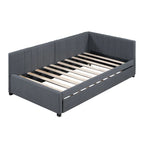 Lit de repos capitonné simple avec lit gigogne – Jaune / Gris / Beige / Rose, Semi-fermé, 2 couchages
