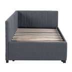 Lit de repos capitonné simple avec lit gigogne – Jaune / Gris / Beige / Rose, Semi-fermé, 2 couchages