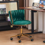 Chaise de bureau pivotante en velours avec roulettes – Beige / Vert / Rose / Noir / Gris, Individuel