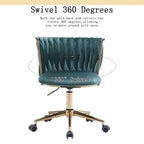 Chaise de bureau pivotante en velours avec roulettes – Beige / Vert / Rose / Noir / Gris, Individuel