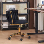 Chaise de bureau pivotante en velours avec roulettes – Beige / Vert / Rose / Noir / Gris, Individuel