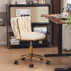 Chaise de bureau pivotante en velours avec roulettes – Beige / Vert / Rose / Noir / Gris, Individuel