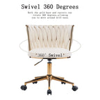 Chaise de bureau pivotante en velours avec roulettes – Beige / Vert / Rose / Noir / Gris, Individuel