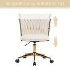 Chaise de bureau pivotante en velours avec roulettes – Beige / Vert / Rose / Noir / Gris, Individuel
