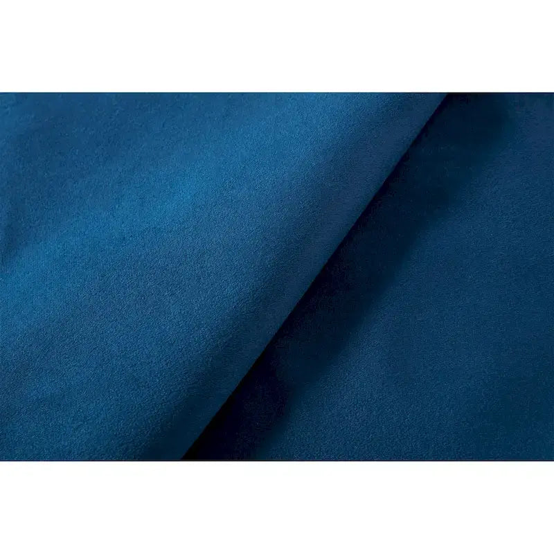 Lit king-size à oreilles en velours ivoire et bleu – Tête de lit capitonnée 54", 2 places