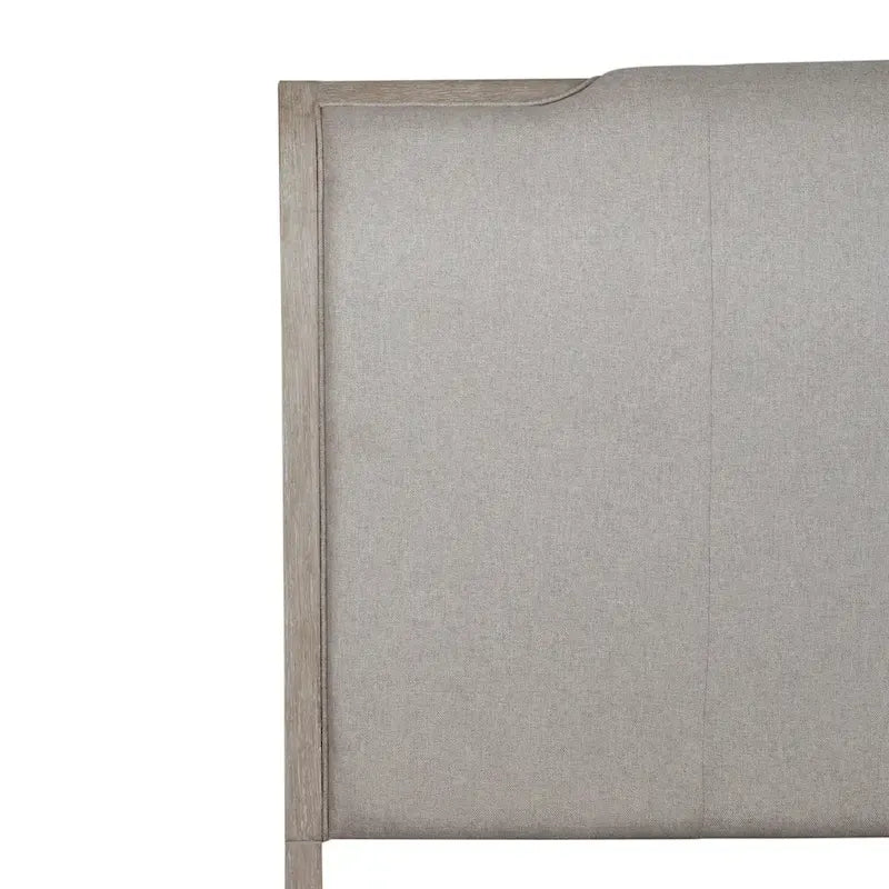 Lit traîneau tapissé taupe délavé et champagne argenté – California King