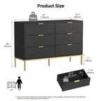 Commode double noire à 6 tiroirs, assemblage par 2 personnes