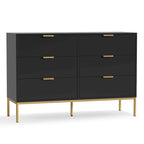 Commode double noire à 6 tiroirs, assemblage par 2 personnes