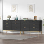 Commode double noire à 6 tiroirs, assemblage par 2 personnes