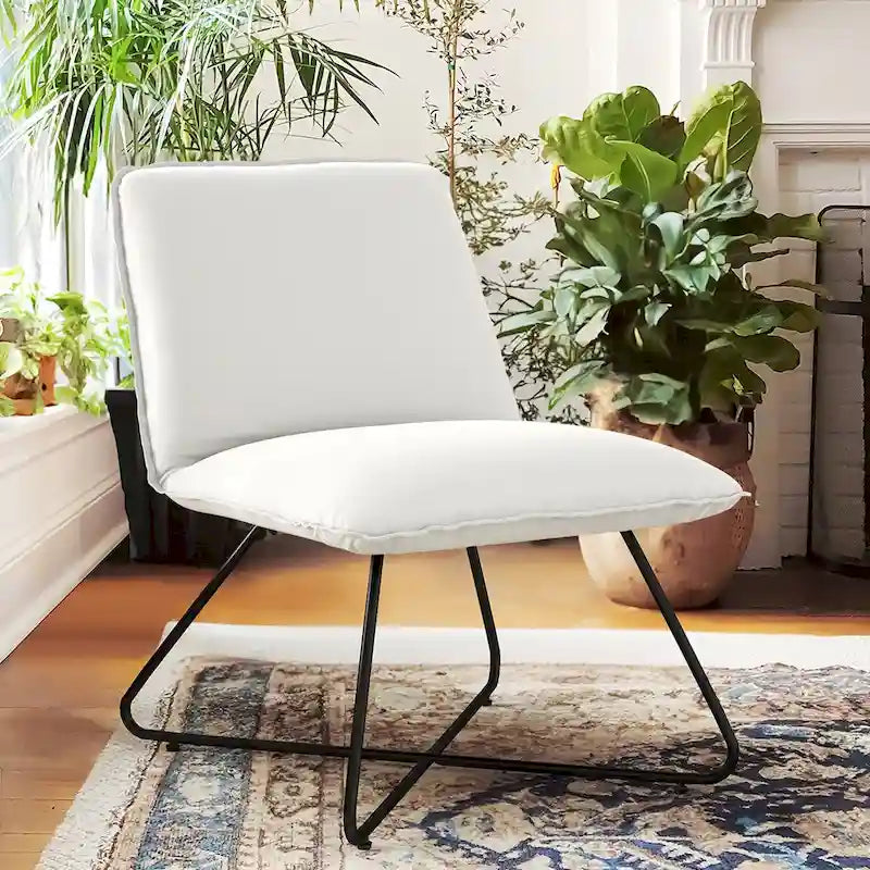 Fauteuil d'appoint en similicuir orange/blanc/noir avec dossier réglable, une place