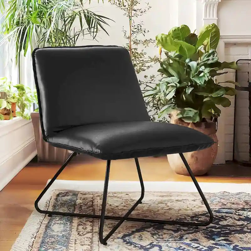 Fauteuil d'appoint en similicuir orange/blanc/noir avec dossier réglable, une place