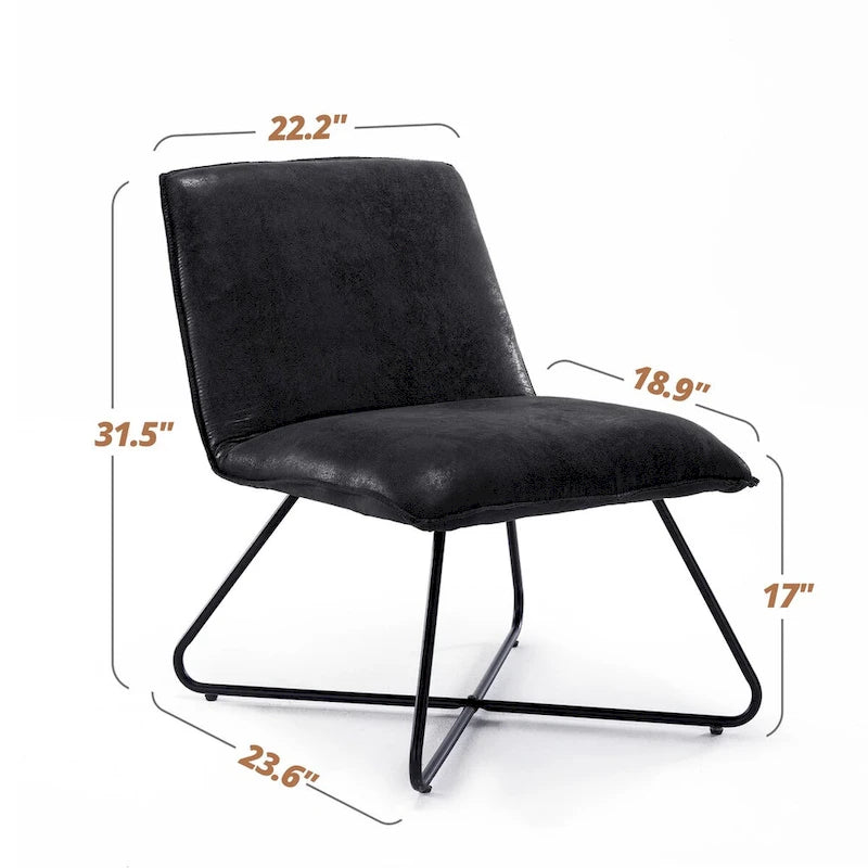 Fauteuil d'appoint en similicuir orange/blanc/noir avec dossier réglable, une place