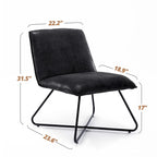 Fauteuil d'appoint en similicuir orange/blanc/noir avec dossier réglable, une place