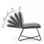 Fauteuil d'appoint en similicuir orange/blanc/noir avec dossier réglable, une place
