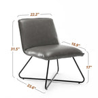 Fauteuil d'appoint en similicuir orange/blanc/noir avec dossier réglable, une place